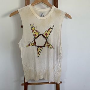 UNIF Pizza Pentagram Distressed Tank XS